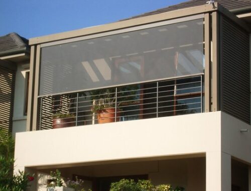 external blinds on home balcony