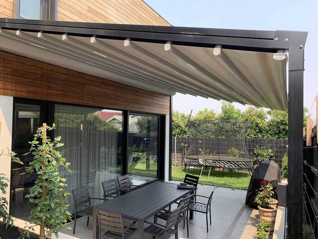 Retractable Roof System in Melbourne Backyard