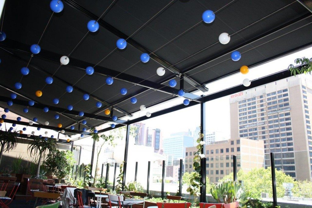 melbourne roof top bar retractable awnings Helioscreen